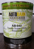 TOYOTA SUPER WHITE 040 BASE COAT AUTO BAHN CLEAR COAT  RESTORATION AUTO PAINT KIT CAR SUPPLIES