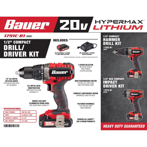 Combo Kit Harbor Freight Battery Powered Tools Power Tool Bauer
